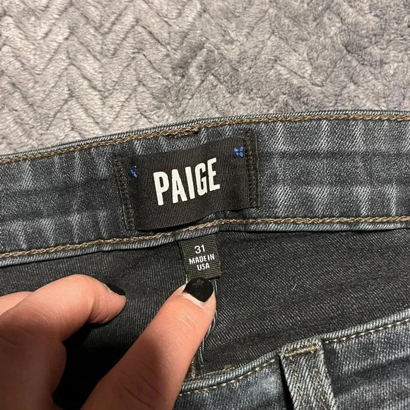 PAIGE Federal Jeans Acid Wash Dark Blue Men's Slim Straight Size 31 - Picture 6 of 13